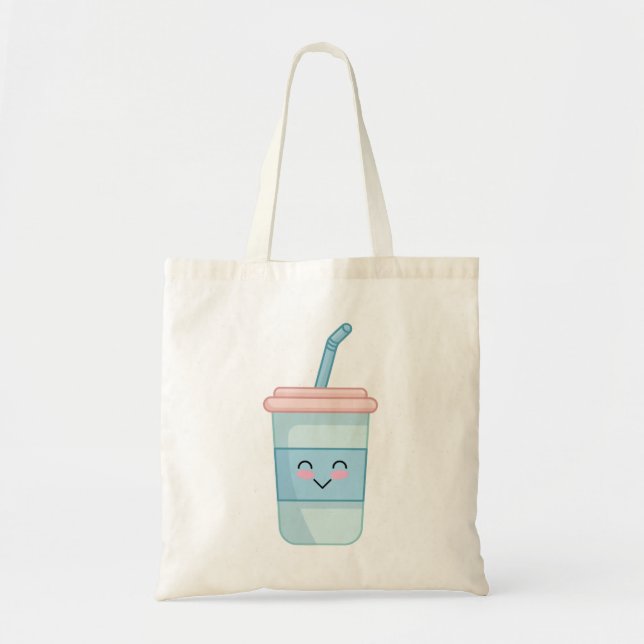 Kawaii Beverage Cup Art Tote Bag (Front)