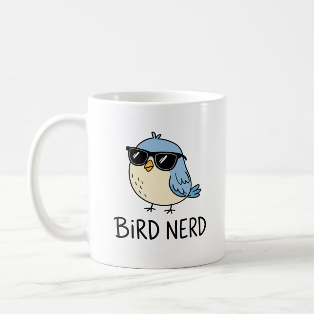 Kawaii Birdwatching Design Coffee Mug (Left)