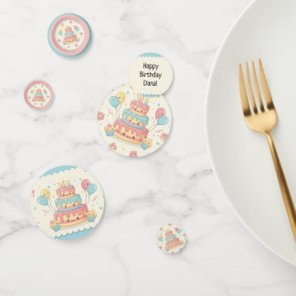 Kawaii Birthday - Cute Cake and Cupcakes Confetti