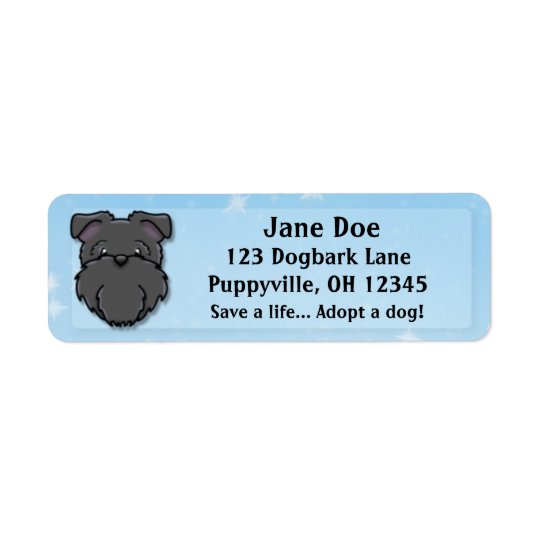 Kawaii Black Brussels Griffon Return Address Label