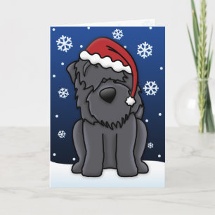 Kawaii Black Russian Terrier Christmas Card