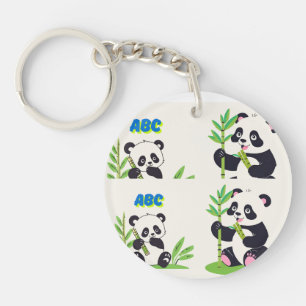 Kawaii Black & White Bear Accessory Key Ring