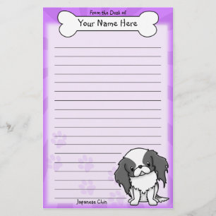 Kawaii Black & White Japanese Chin Stationery