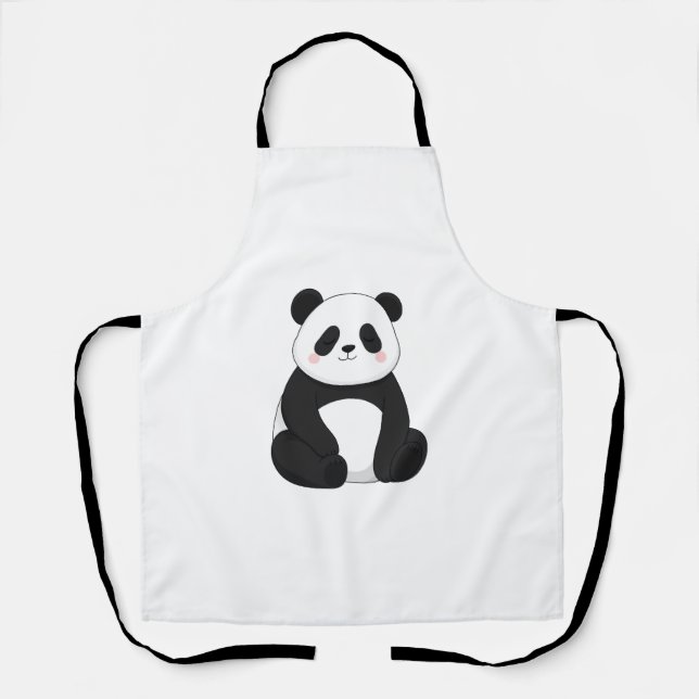 Kawaii Black & White Panda Apron (Front)