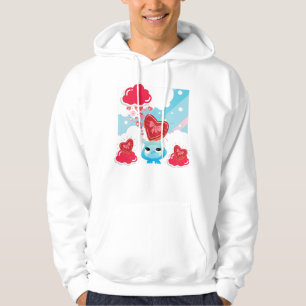 Kawaii Blue Monster and Giant Chocolate Heart Hoodie