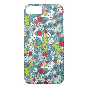 kawaii blue pattern iPhone 8/7 case