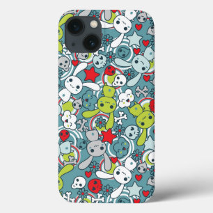 kawaii blue pattern iPhone 13 case
