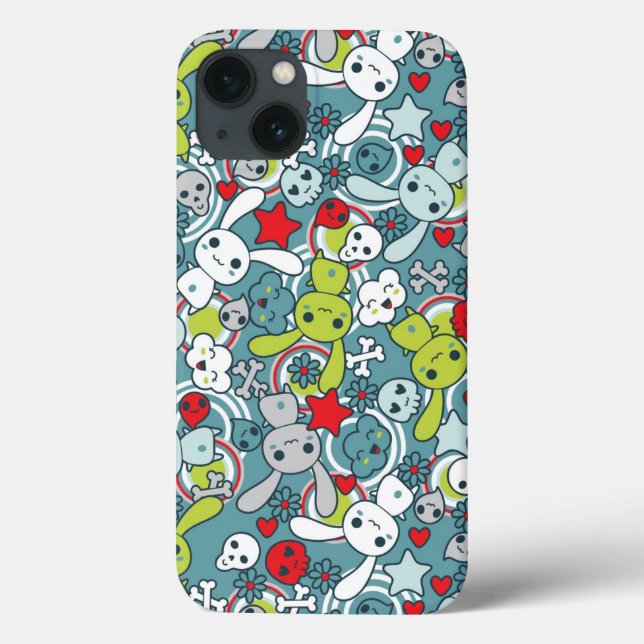 kawaii blue pattern Case-Mate iPhone case (Back)