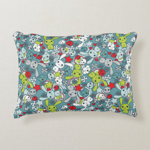 kawaii blue pattern decorative cushion