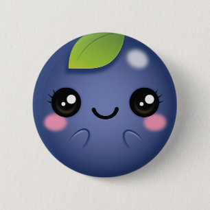 Kawaii Blueberry 6 Cm Round Badge