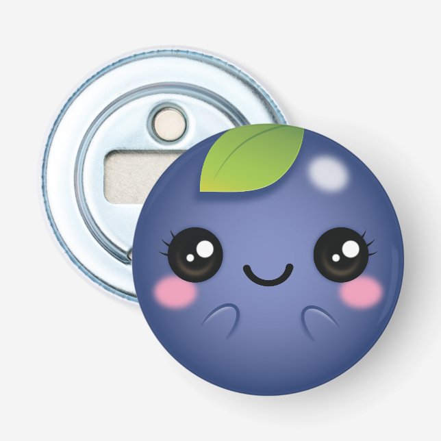 Kawaii Blueberry Bottle Opener (Front)
