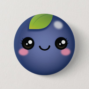 Kawaii Blueberry Button