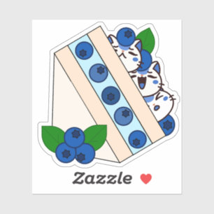 Kawaii Blueberry Cat Fruit Sandwich - Japanese San