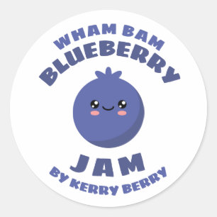 Kawaii Blueberry Jam Classic Round Sticker