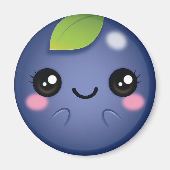 Kawaii Blueberry Magnet (Front)
