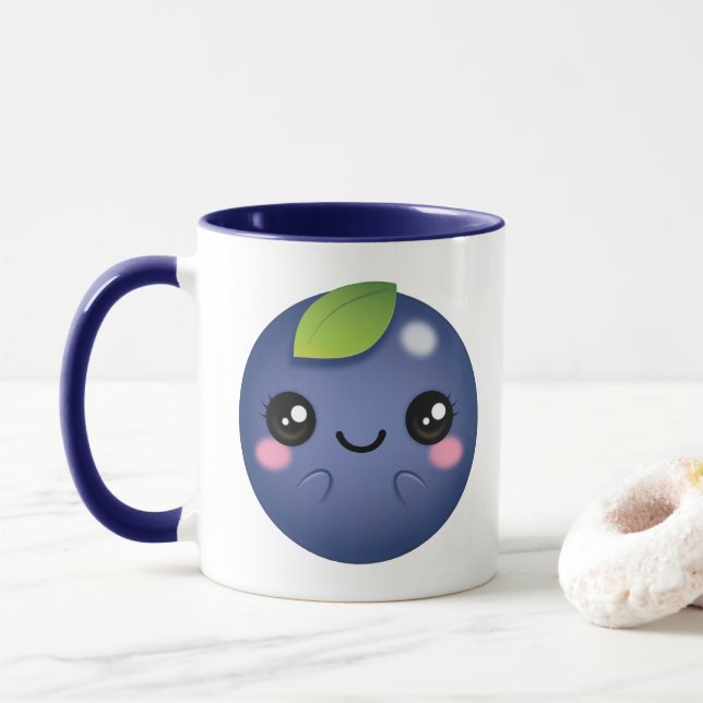 Kawaii Blueberry Mug (With Donut)