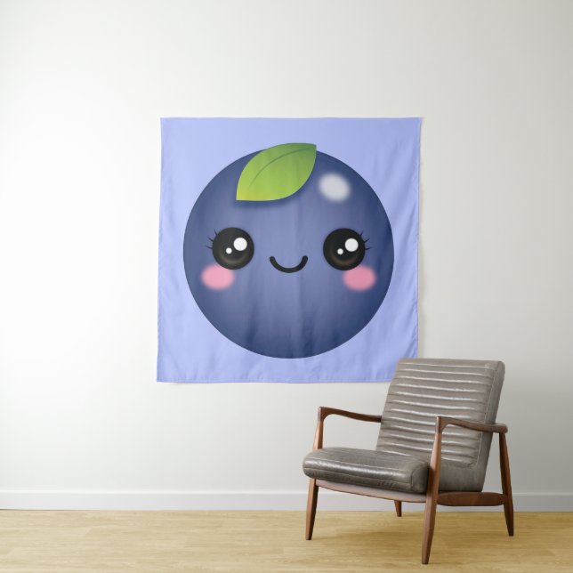 Kawaii Blueberry Tapestry (In Situ)