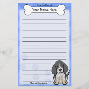 Kawaii Bluetick Coonhound Stationery