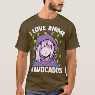 Kawaii Blushing Otaku GirlI Love Anime And Avocado T-Shirt