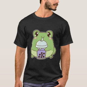 Kawaii Boba Frog Froggy Taro Bubble Pearl Milk Tea T-Shirt