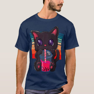 Kawaii Boba Tea Cat, Japanese Neko Bubble Tea Funn T-Shirt