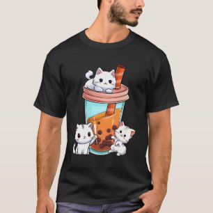Kawaii Boba Tea Cat Neko Bubble Tea Kitten T-Shirt