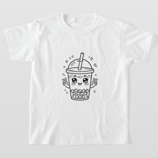 Kawaii boba tea colouring T-Shirt