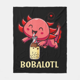 Kawaii Bobalotl Axolotl Boba Tea Bubble Milk Anime Fleece Blanket