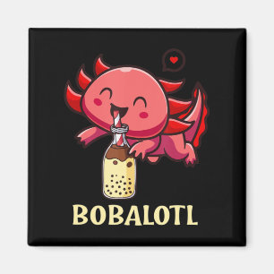 Kawaii Bobalotl Axolotl Boba Tea Bubble Milk Anime Magnet