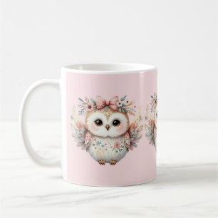 Kawaii Boho Owl Illustration Coffee Mug