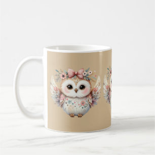 Kawaii Boho Owl Illustration Coffee Mug