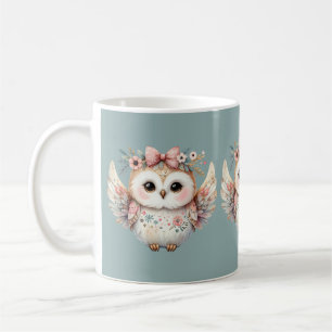 Kawaii Boho Owl Illustration Coffee Mug