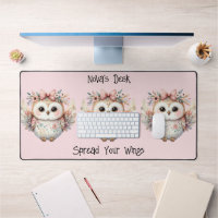 Kawaii Boho Owl Illustration Pink