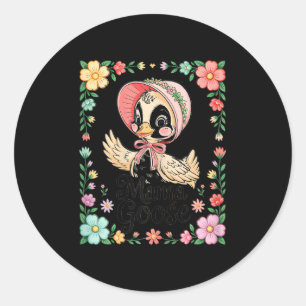 Kawaii Bonnet Farmhouse Style Mama Goose  Classic Round Sticker