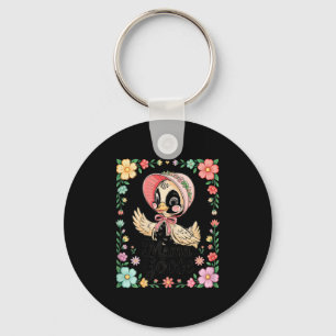 Kawaii Bonnet Farmhouse Style Mama Goose Key Ring