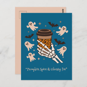 Kawaii boo, cute spooky halloween postcard