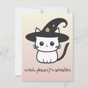 Kawaii boo, cute spooky halloween postcard