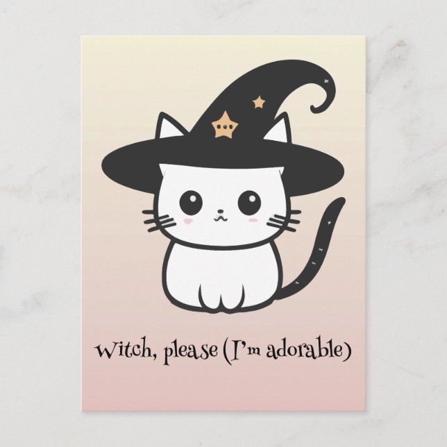 Kawaii boo, cute spooky halloween postcard (Front)