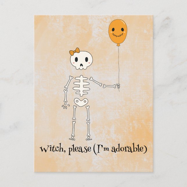 Kawaii boo, cute spooky halloween postcard (Front)