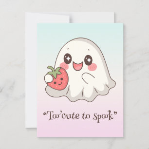 Kawaii boo, cute spooky halloween postcard