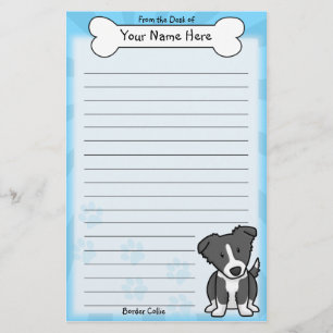 Kawaii Border Collie Stationery