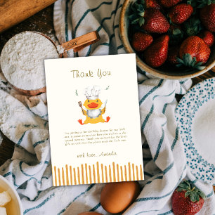 Kawaii Boy Little Duckling Chef Baby Shower Thank You Card