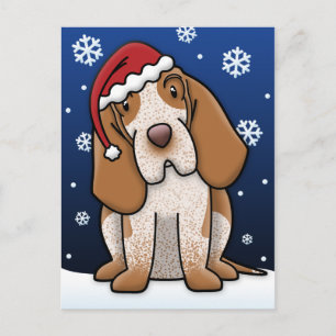 Kawaii Bracco Italiano Christmas Postcard