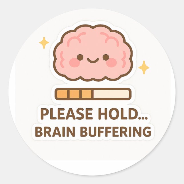 Kawaii Brain Buffering Sticker (Front)