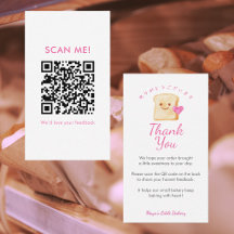 Kawaii Bread Pink Leave a Review QR Code