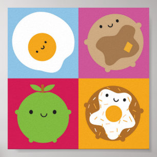 Kawaii Breakfast Poster