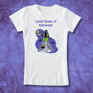 Kawaii Bride of Frankenstein Halloween with Candy T-Shirt
