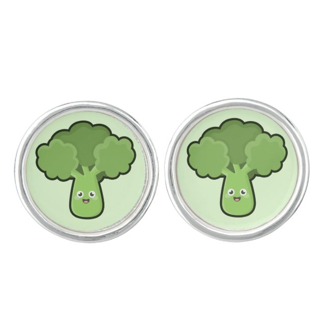 Kawaii Broccoli Cufflinks (Front)