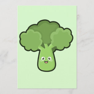 Kawaii Broccoli Invitation