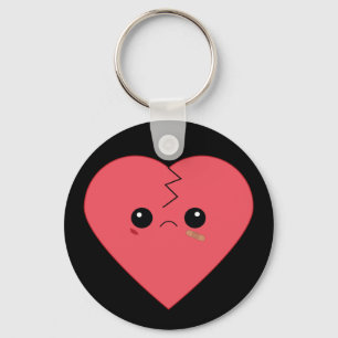 Kawaii broken heart keychain